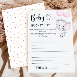 Rosa Elefant Babyfirande Bucket List