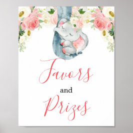 rosa, elefant favoriserar pristecken poster