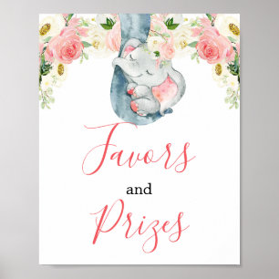 rosa, elefant favoriserar pristecken poster
