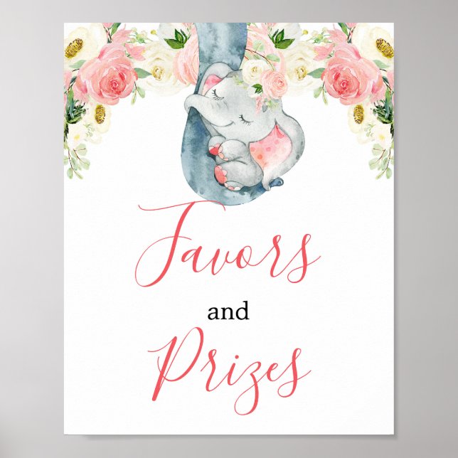  rosa, elefant favoriserar pristecken poster (Framsidan)