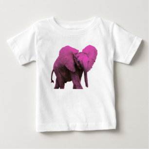 Rosa elefant för baby t-shirt