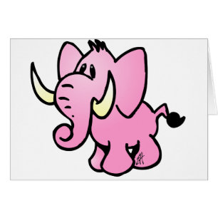 Rosa elefant hälsningskort