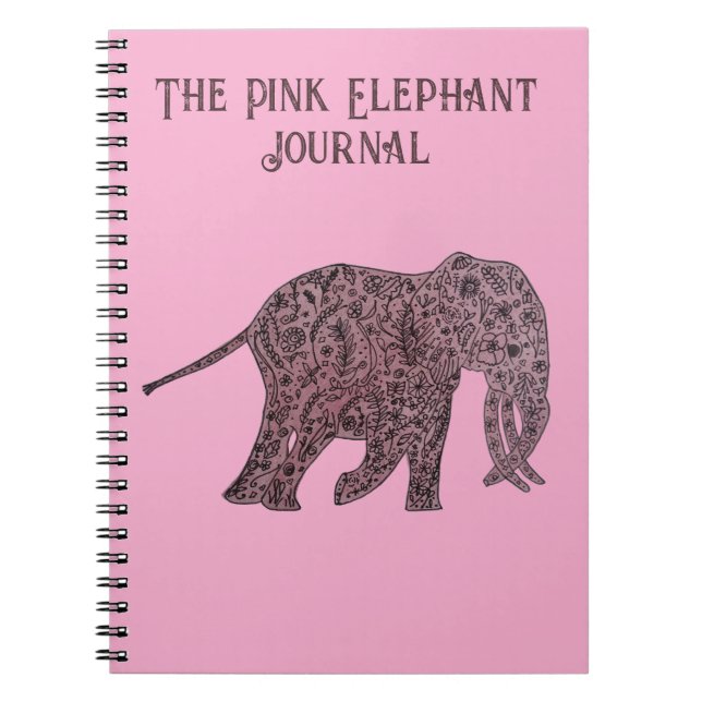 Rosa elefant-journal/Anteckningsbok Anteckningsbok (Framsidan)
