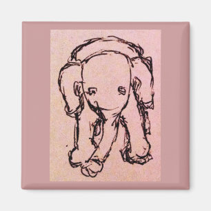 Rosa elefant magnet