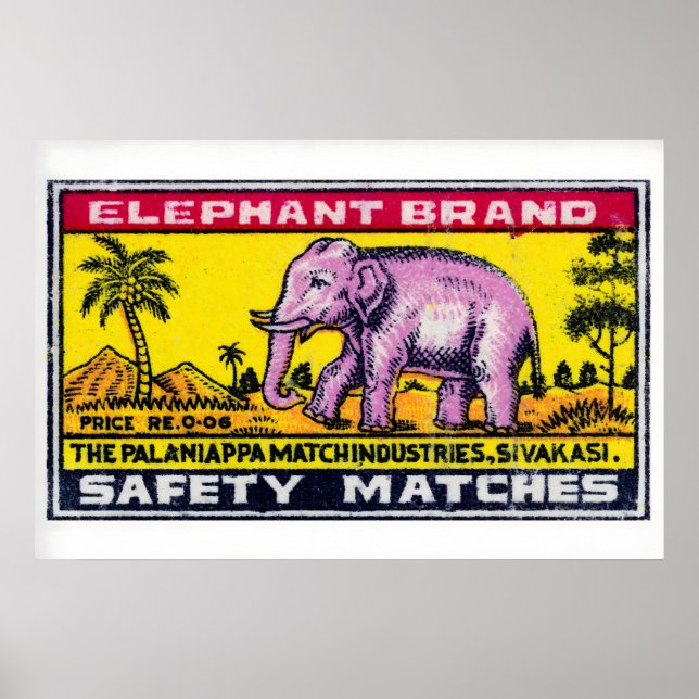 Rosa elefant - Matchbox-utskrift - Estetisk vägg Poster (Framsidan)
