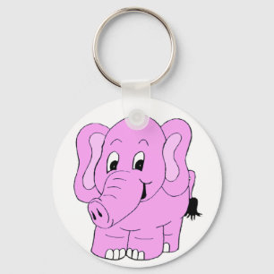 Rosa elefant nyckelring