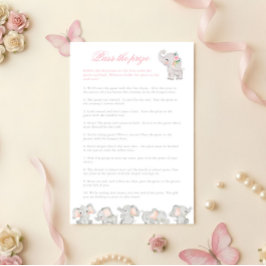 Rosa Elefant Passa Priset Baby Shower Spel