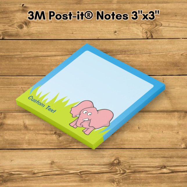 Rosa Elefant Tecknad Film Post-it Block (Skapare uppladdad)