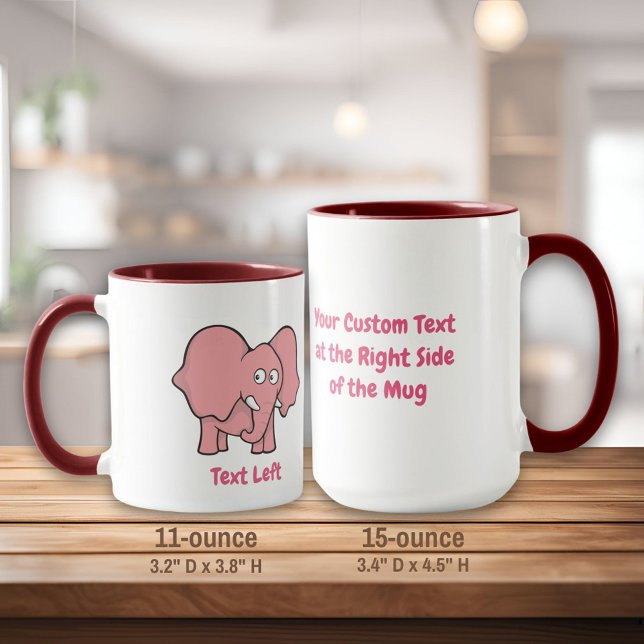 Rosa elefant tecknad mugg (Skapare uppladdad)
