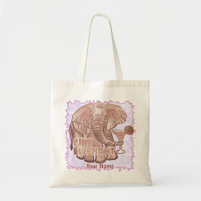 Rosa elefant   tygkasse (Framsidan)
