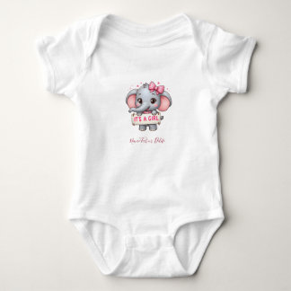 Rosa elefantbebis bodysuit t shirt