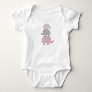 Rosa elefantbebisbodysuit tröja