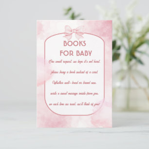 Rosa elefantböcker för baby shower infogningskort tack kort
