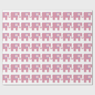 Rosa elefanter flicka-presentbyte presentpapper