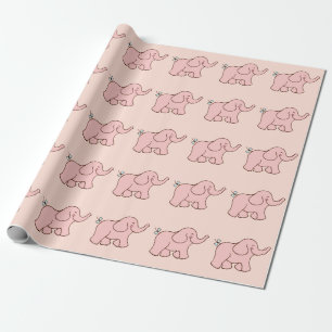 Rosa elefanter presentpapper