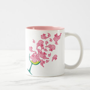Rosa elefanter Två-Tonad mugg