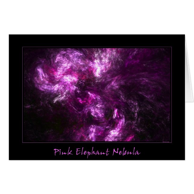 Rosa elefantNebula Hälsningskort (Framsidan Horizontal)