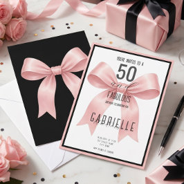 Rosa elegant 50-årsfirande: fantastisk födelsedag inbjudningar