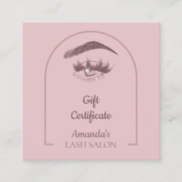 Rosa Elegant Arc Beauty Salon Gift Certificate Fyrkantigt Visitkort