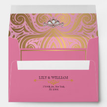 Rosa Elegant Art Deco Diamant Guld Bröllop