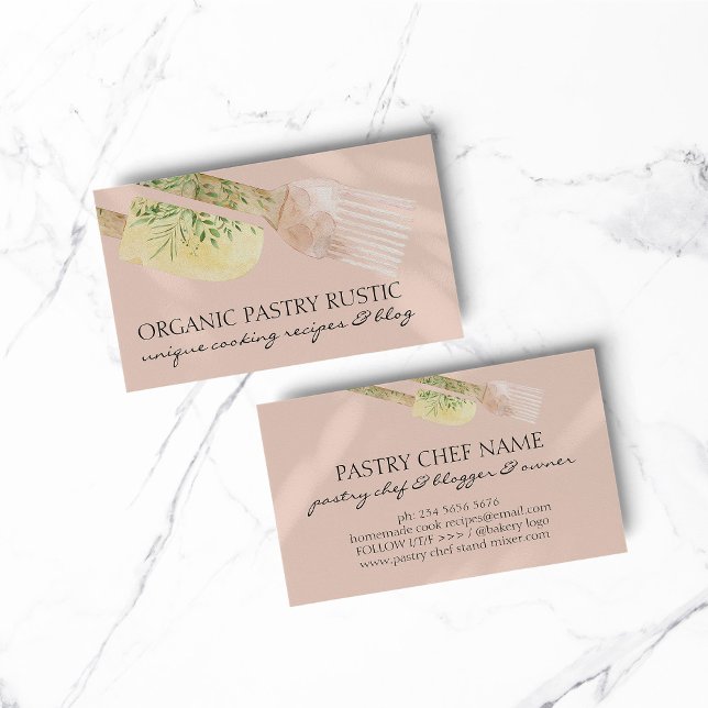 Rosa Elegant Bakery Spatula Cake Brush Cooking Visitkort (BAKERY PASTRY CHEF COOK CAKE event planner business)
