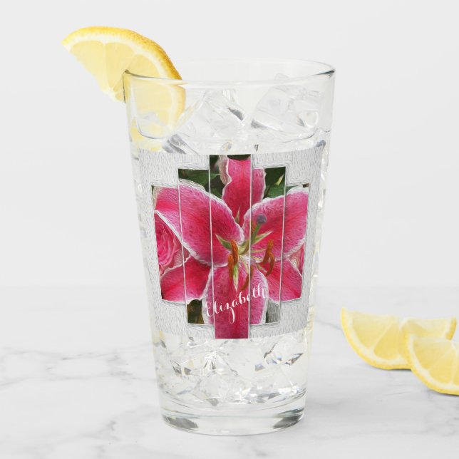 Rosa Elegant Blommigt Vattenfärgsblommor Glaskopp (Framsida Ice)