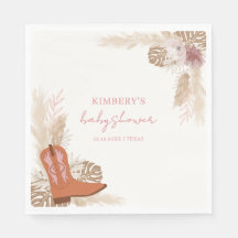 Rosa Elegant Boho Cowgirl Boots Pampas Baby Shower
