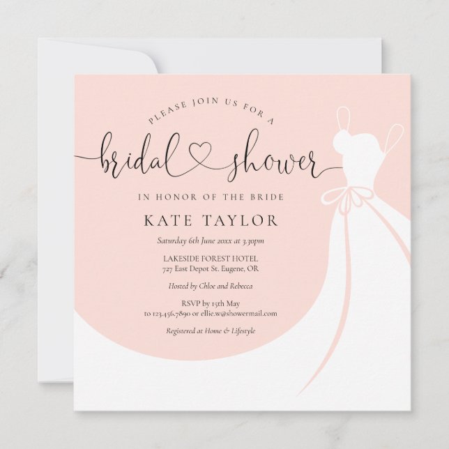  Rosa Elegant bröllop Dress Möhippa (Framsida)