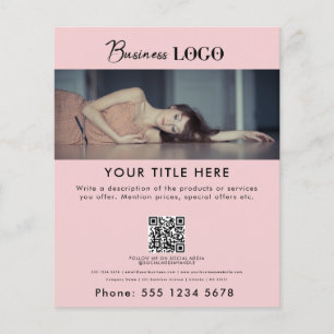 Rosa Elegant Business Promotional Simple Photo Flygblad