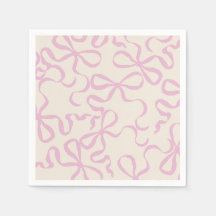Rosa Elegant Coquette Bow Napkin Baby Shower