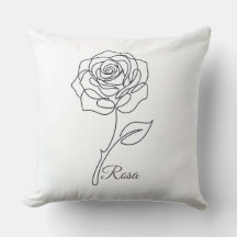 Rosa: Elegant enhands-konst kudde
