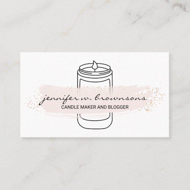 Rosa elegant, enkelt sojaläck visitkort (Framsida)