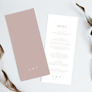 Rosa Elegant Enkelt Taupe Vita Monogram Meny