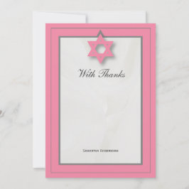 Rosa Elegant Fabric Bat mitzvah Tackkort Tack Kort
