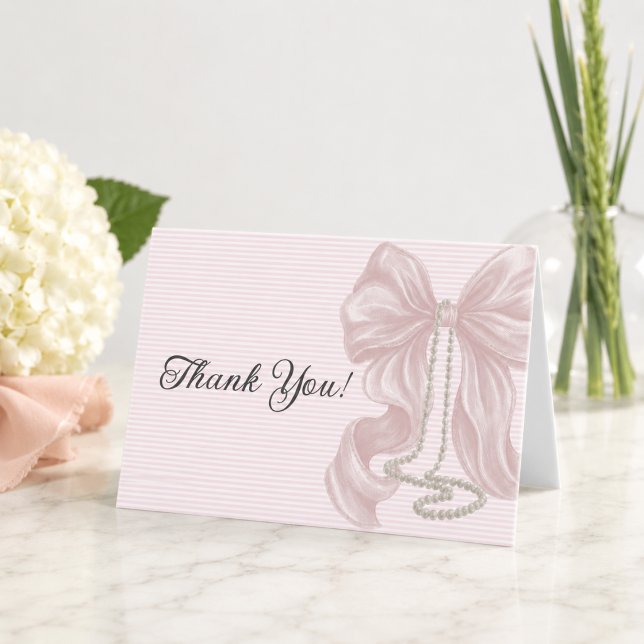 Rosa elegant flickig baby shower  tack kort (Skapare uppladdad)
