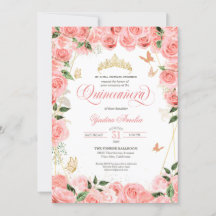 Rosa Elegant för fjäril Quinceanera vid  Guld Ro