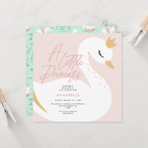 Rosa elegant foto vackra barn i svan i inbjudningar