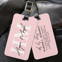 Rosa Elegant Girly Monogram Namn