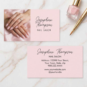 Rosa Elegant Glam Nagelsalongvarumärkning Visitkort