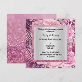 Rosa Elegant Gnistra  Bouquet Förlovning-inbjudan Inbjudningar