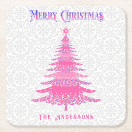 Rosa Elegant i Namn Anpassningsbar Modern Underlägg Papper Kvadrat