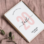 Rosa elegant kalligrafi Bordskort nummerskylt<br><div class="desc">Fullborda dekorationen för ditt privata evenemang eller affärsevenemang med denna eleganta rosa nummerskylt. Detta feminina bordskort har stora nummer i blekrosa och elegant kalligrafifont, perfekt att använda för din företagsfunktion, välgörenhetsgalafest, årsdagsmiddag eller bröllopsfest, denna stilrena design passar alla tillfällen! Du kan redigera all text och färger för att skapa anpassade...</div>