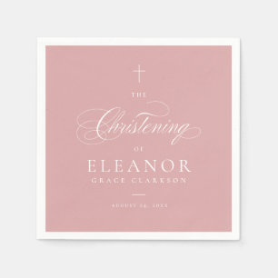 Rosa Elegant Kor Calligraphy Christening Pappersservett