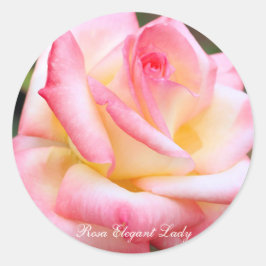 Rosa Elegant Lady [Round Seal] Runt Klistermärke