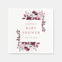 Rosa elegant landlig blommig baby shower