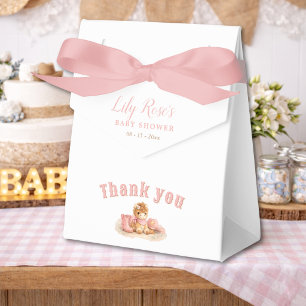 Rosa Elegant Liten Cowgirl Babyflicka Shower Presentaskar