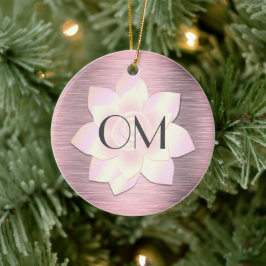 Rosa Elegant Lotus OM Julgransprydnad Keramik