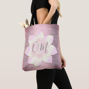 Rosa Elegant Lotus OM Tote Bag Tygkasse