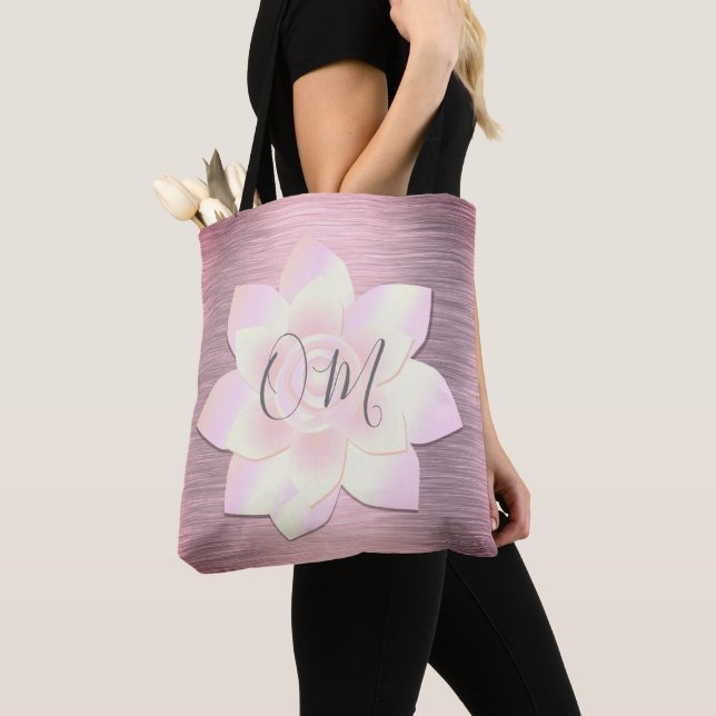 Rosa  Elegant Lotus OM Tote Bag Tygkasse (Närbild)