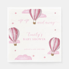 Rosa Elegant Luftballong Girl Baby Shower Pappersservett